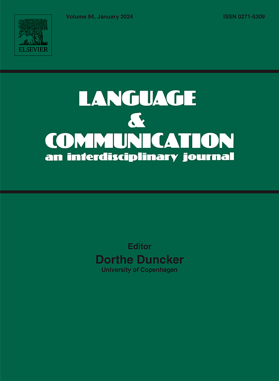 Go to journal home page - Language & Communication
